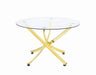 Beckham Round Dining Table Brass and Clear image