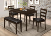 Guillen 5-piece Dining Set with Bench Cappuccino and Dark Brown image