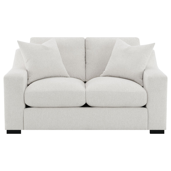Ashlyn Upholstered Sloped Arms Loveseat White