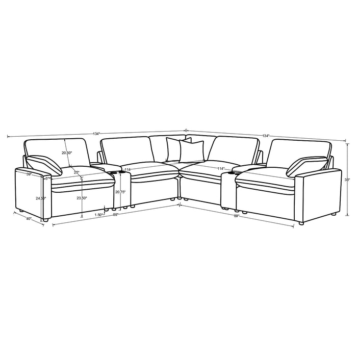 Collins Black & White Reclining Sectional