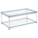 Anne Coffee Table with Lower Shelf Chrome and Clear image