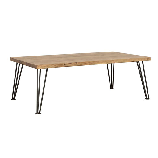 Zander Coffee Table with Hairpin Leg Natural and Matte Black image