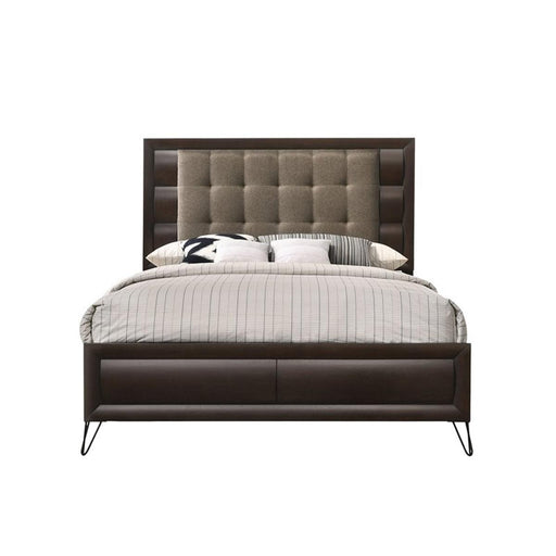 Acme Furniture Tablita Upholstered King Bed in Dark Merlot 27457EK image