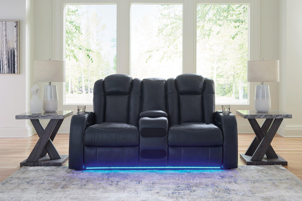 Fyne-Dyme Power Reclining Loveseat with Console