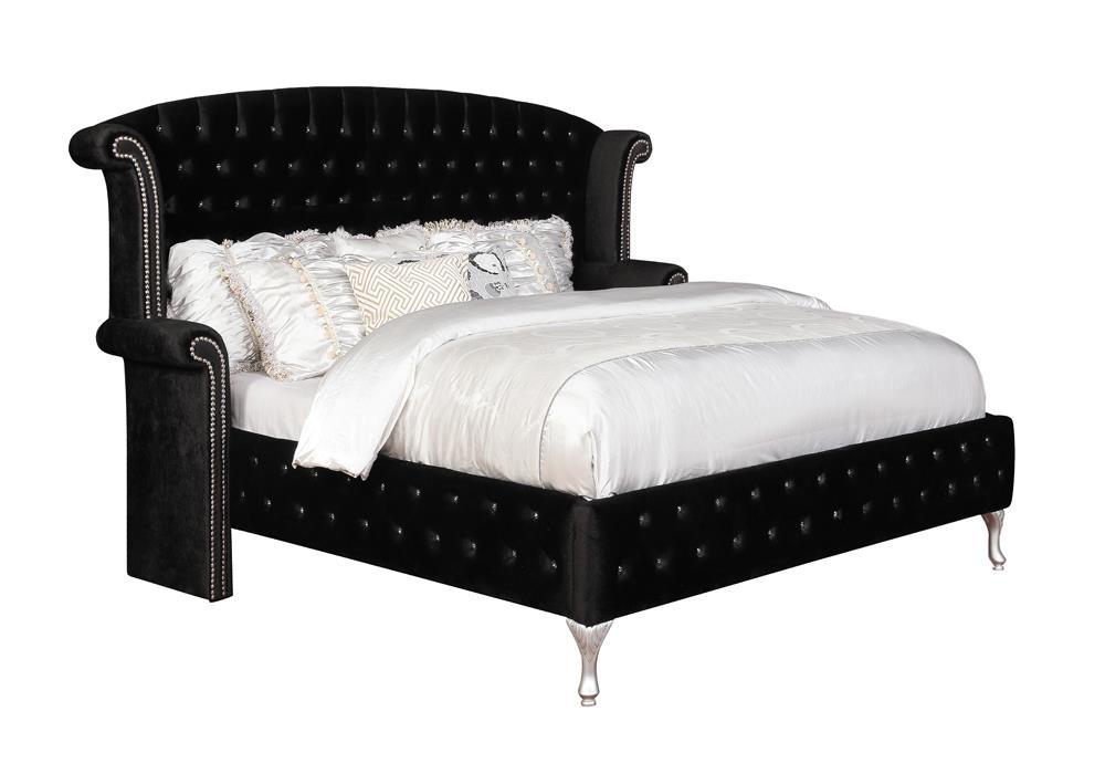 Deanna Queen Tufted Upholstered Bed Black