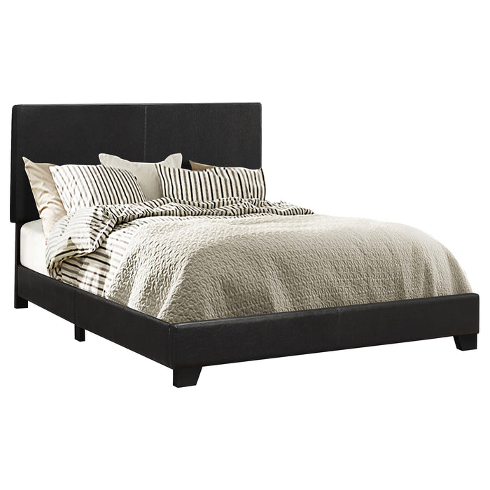 Dorian Upholstered California King, E.King, & Queen Bed Black, Brown, & Grey