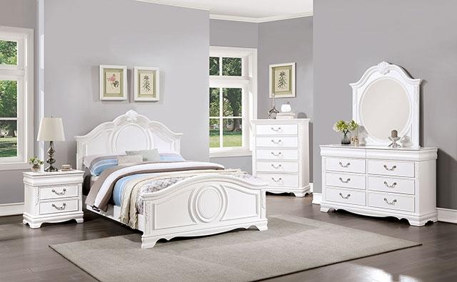 ALECIA Twin & Full Bed, White
