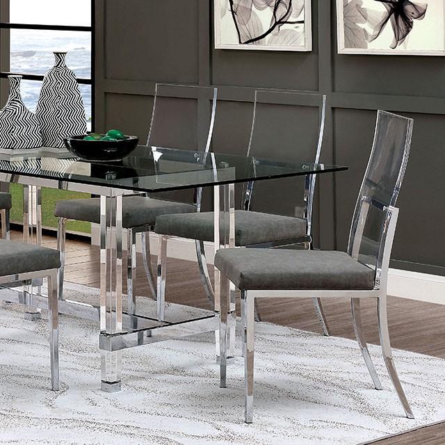 Casper 7 Pc Dining Table Set Chrome