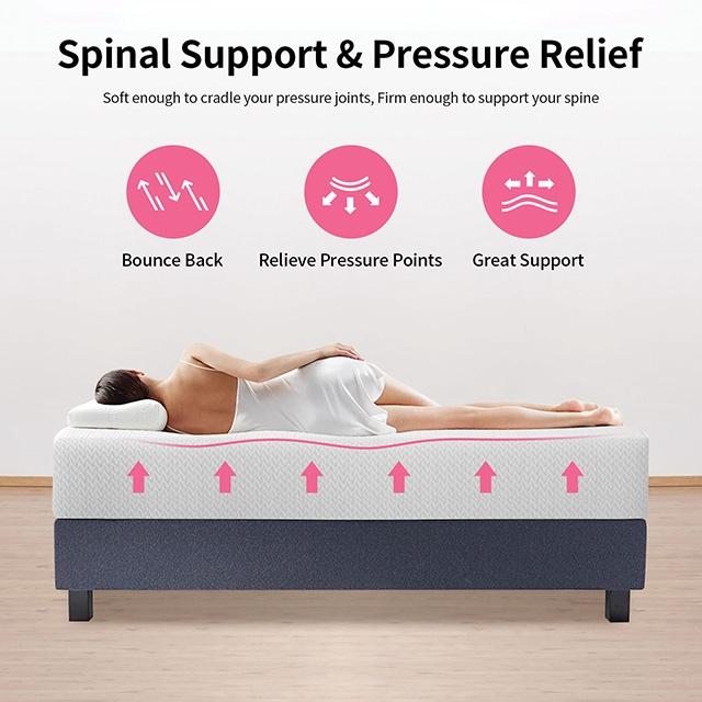 Forsythia 12" Twin Green Tea Gel Memory Foam