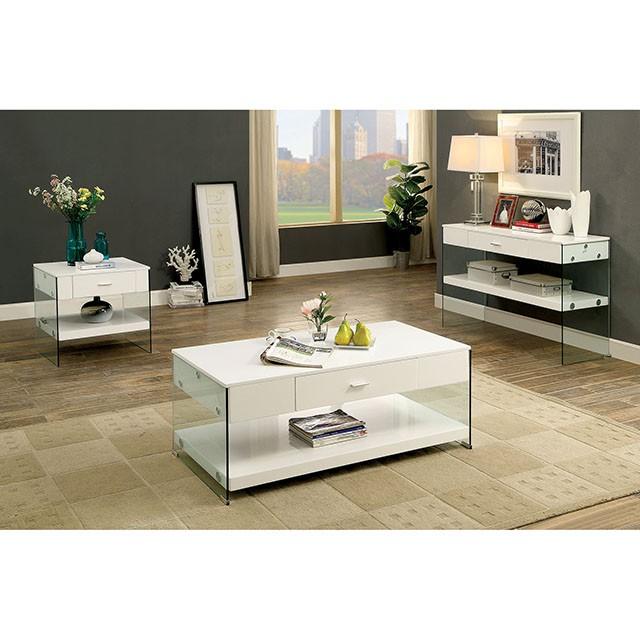 Raya White End Table, White image