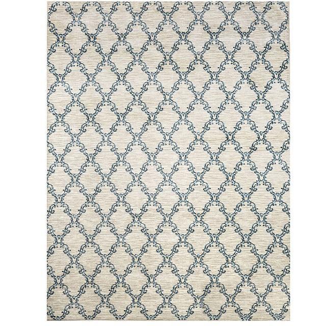 Acanthus Light Gray/Blue Small & Medium 5' X 8' Area Rug