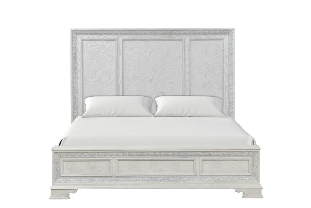 Stella Mia 4 Pc 5 Pc Queen Bedroom Set White & White