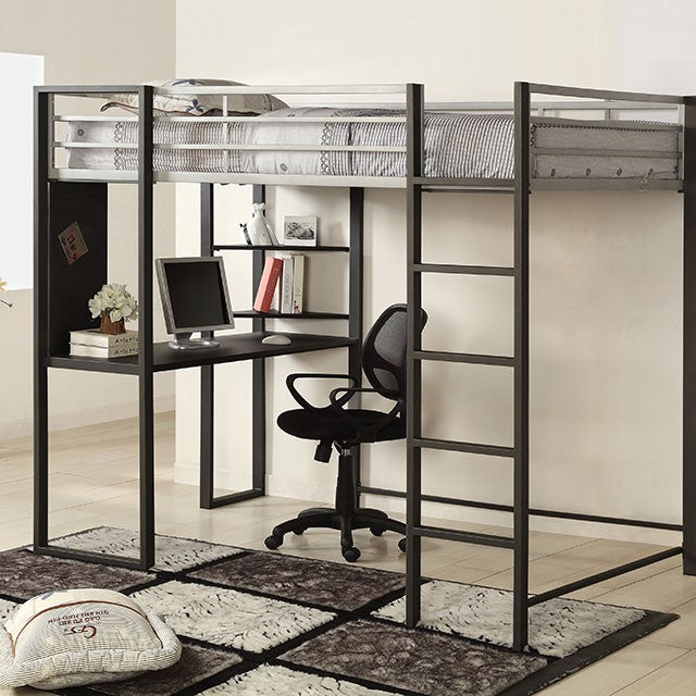 Sherman Silver/Gun Metal Full & Queen Bed w/ Workstation