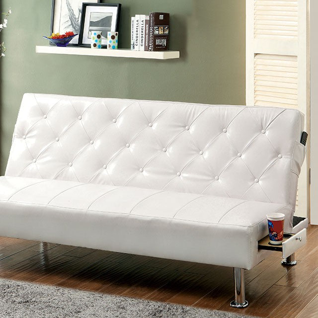 Farel Futon Sofa Red & White